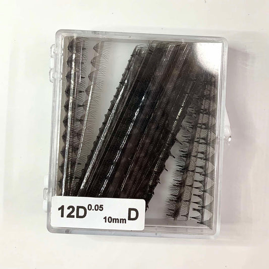 High Quality 12D Handmade Eyelash Extensions with Black Matte Base Directly from Vietnam 500FANS