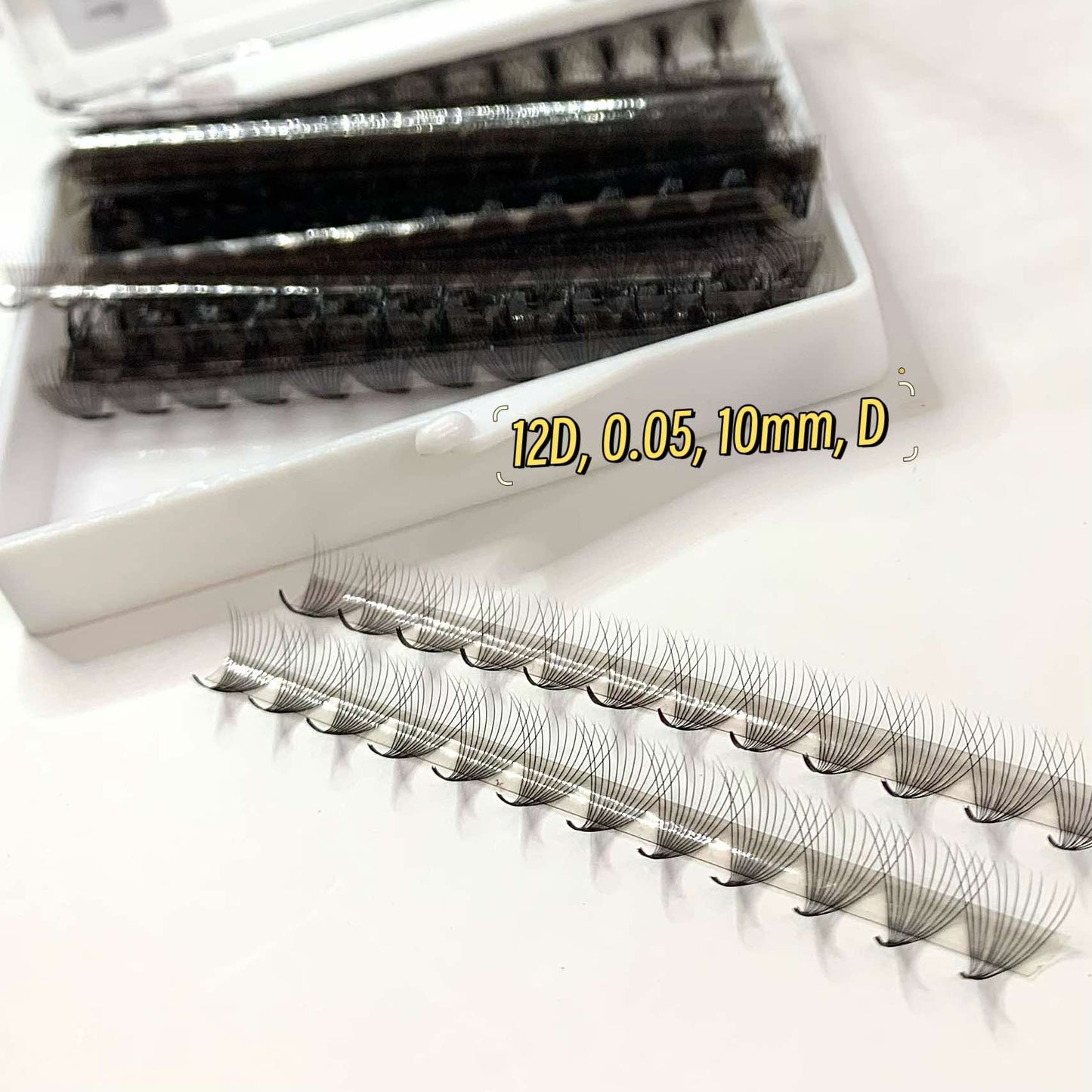 High Quality 12D Handmade Eyelash Extensions with Black Matte Base Directly from Vietnam 500FANS