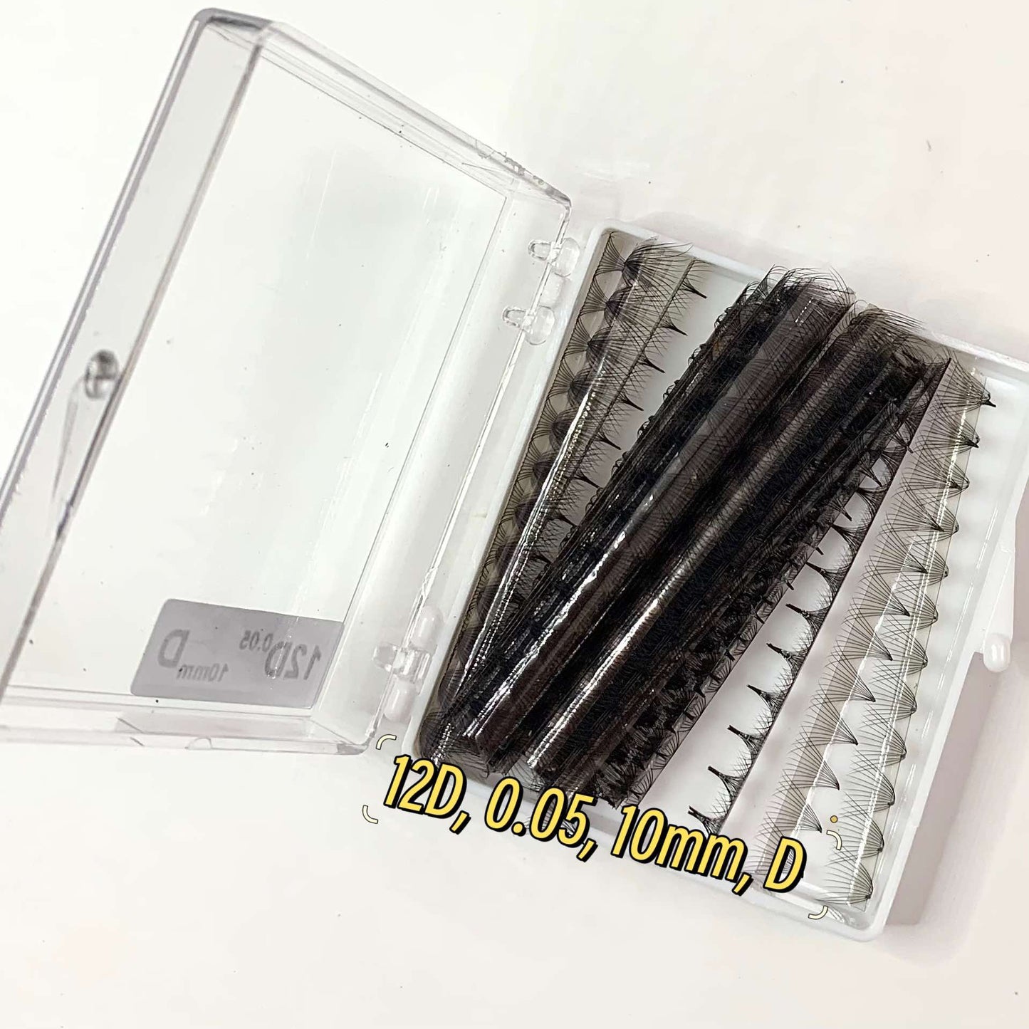 High Quality 12D Handmade Eyelash Extensions with Black Matte Base Directly from Vietnam 500FANS