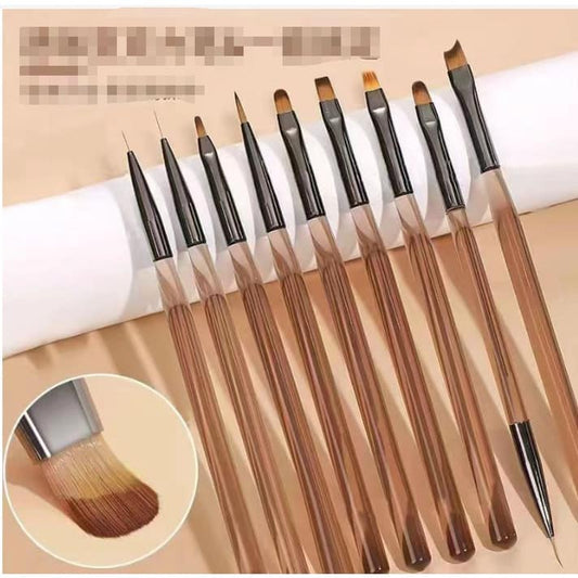 Set of 9 nail brushes