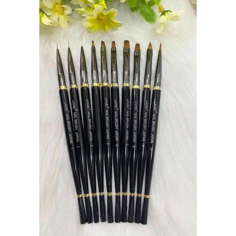 LAWEI professional nail brush set from Japan includes 10 brushes